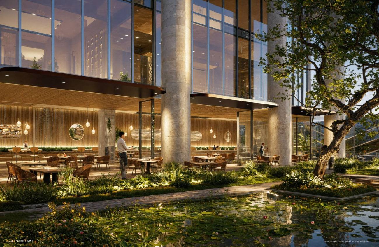 Rendering of the Thai inspired gardens