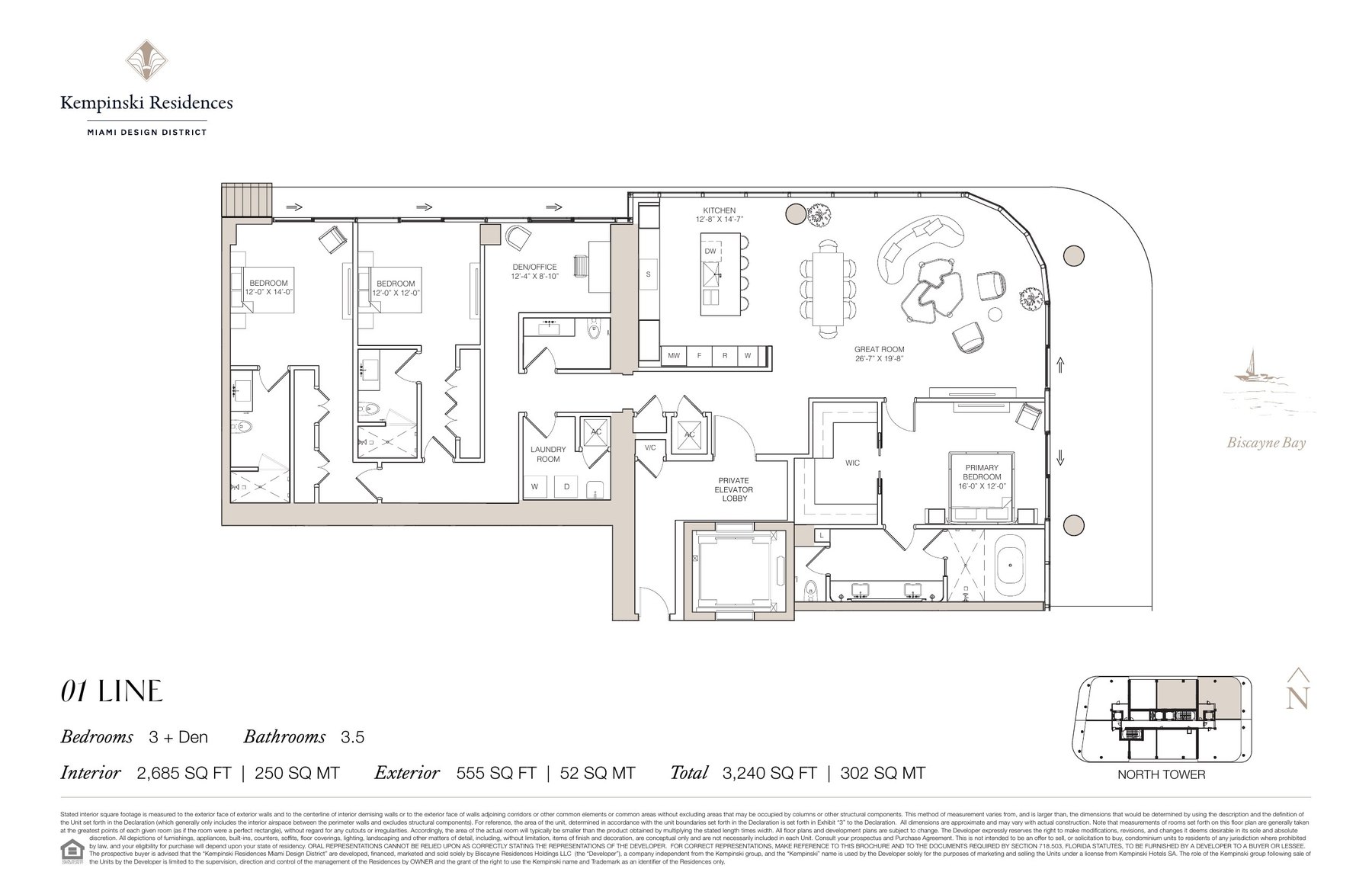 Floor plan of Line 01 in the North Tower