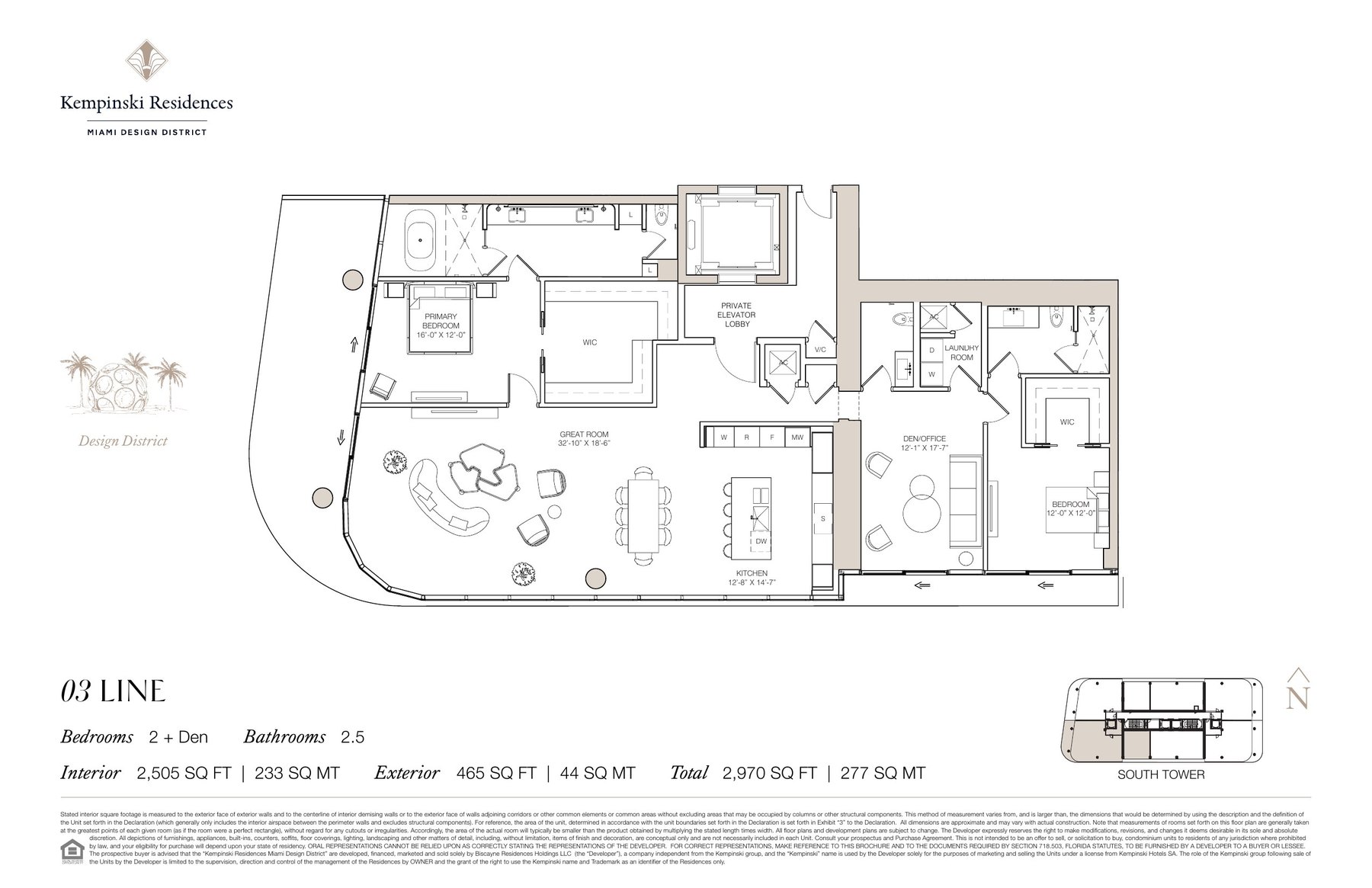 Floor plan of Line 03 in the South Tower