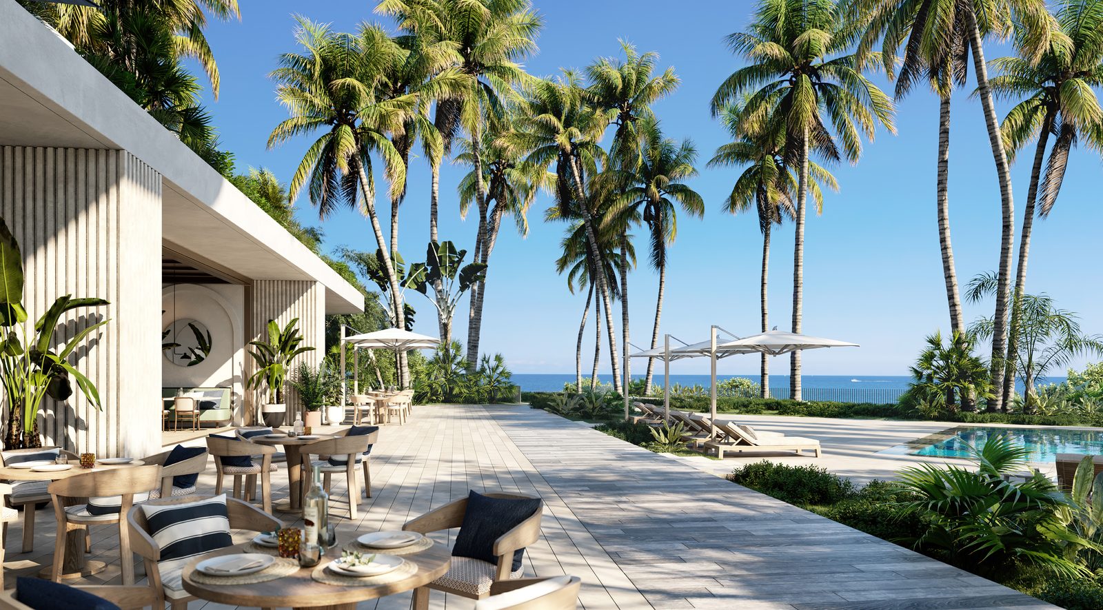 Rendering of the oceanfront dining terrace